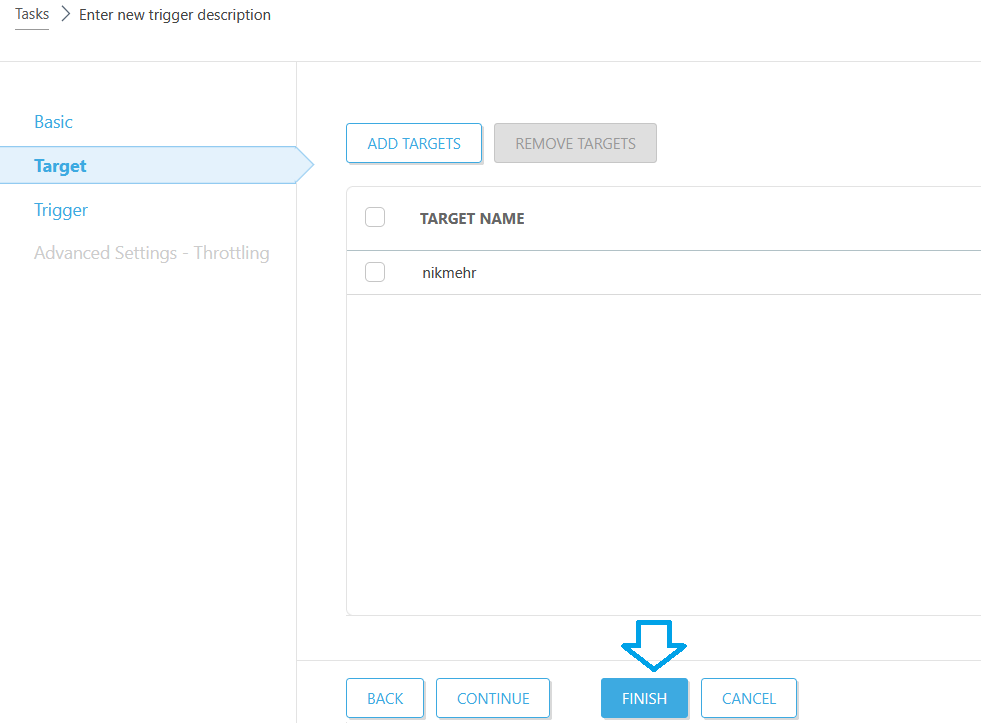 بر روی finish کلیک کنید.