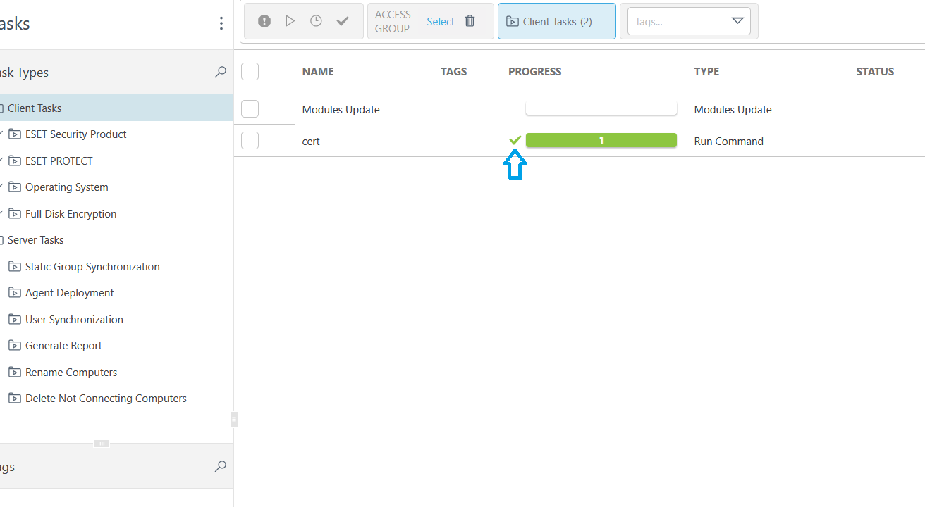 کمی صبر کنید تا وضعیت آن تبدیل به تیک سبز شود. این روند زیر یک دقیقه انجام می شود. برای به روز شدن وضعیت می توانید یکبار به صفحه دیگر رفته و به این صفحه برگردید.