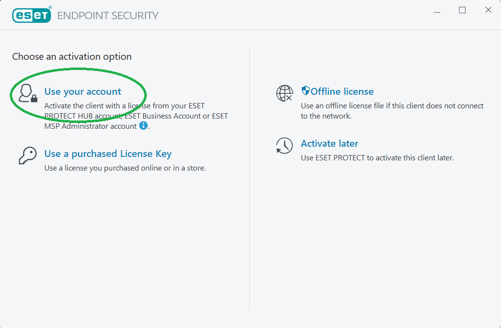 متود فعال سازی با استفاده از حساب(use your account) را انتخاب کنید. پس از آن باید ایمیل و پسورد حساب نیکمهر هاب را در این بخش وارد کنید( و یا می توانید از ایمیل و پسوردی استفاده کنید که در بخش اعطا دسترسی برای لایسنسی خاص تعیین کردید.)