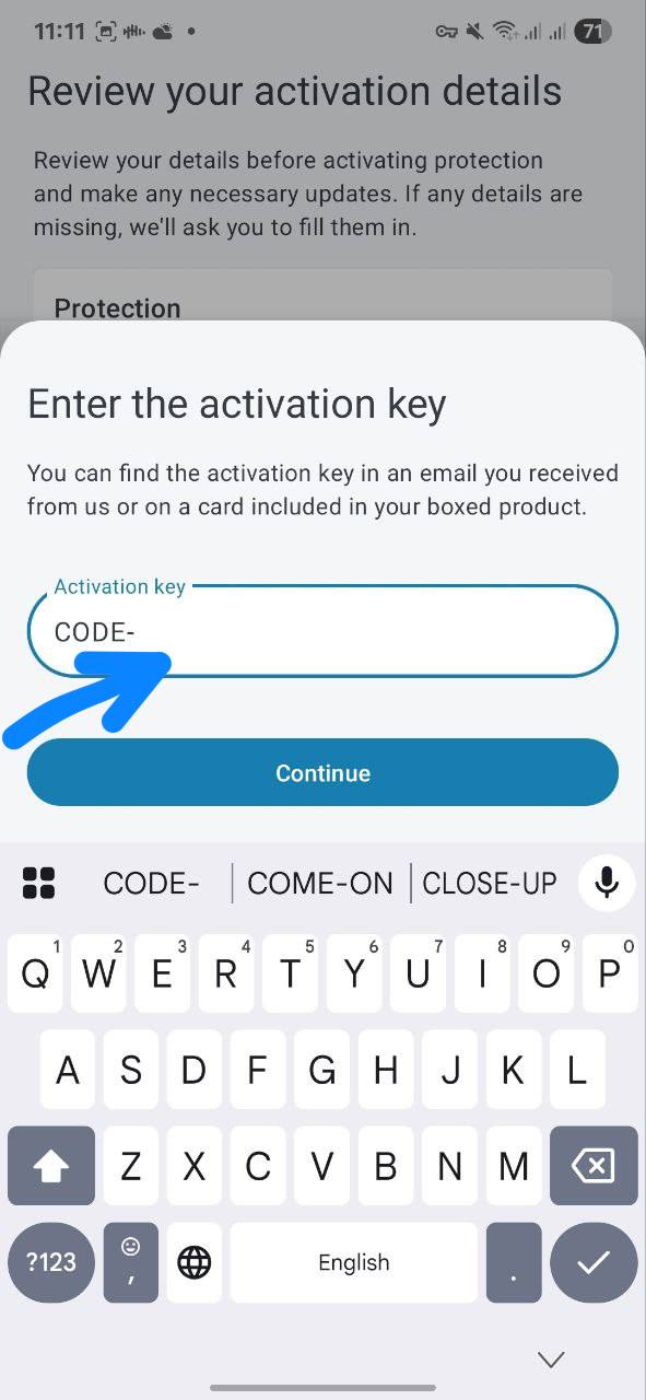 کد لایسنس خود را وارد کنید.