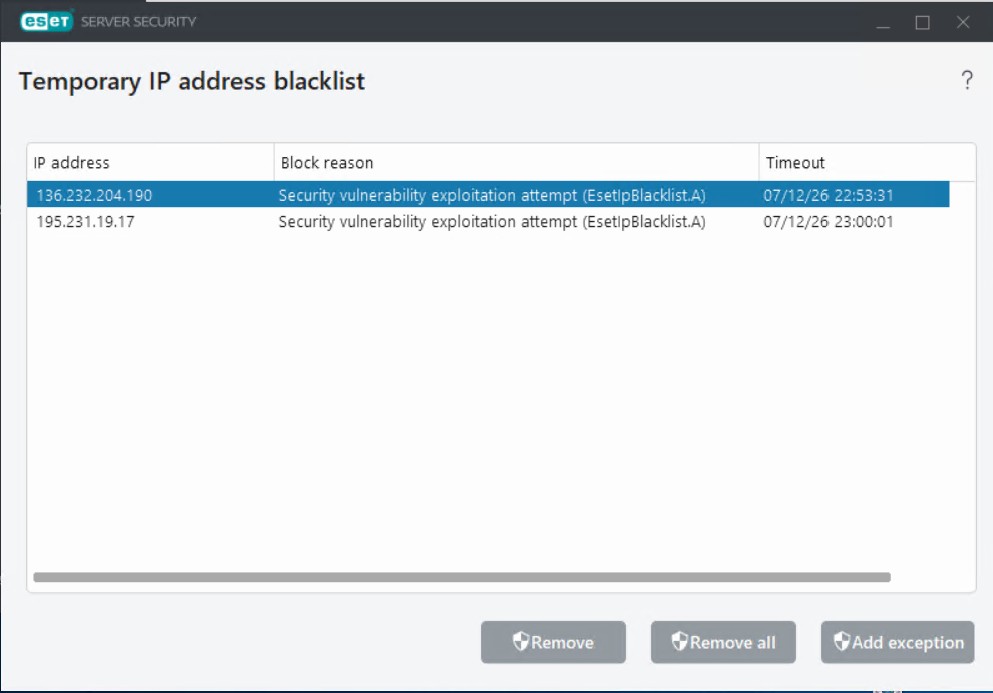 لیست سیاه موقت IP — مسدودسازی خودکار حملات DDoS، Brute Force و Port Scanning